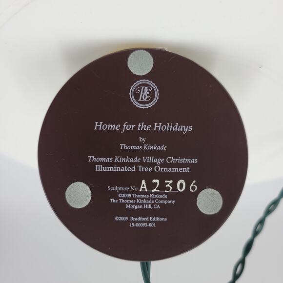 Bradford Edition Thomas Kinkade Village 4.5" Christmas Illuminated Tree Ornament - Picture 8 of 9